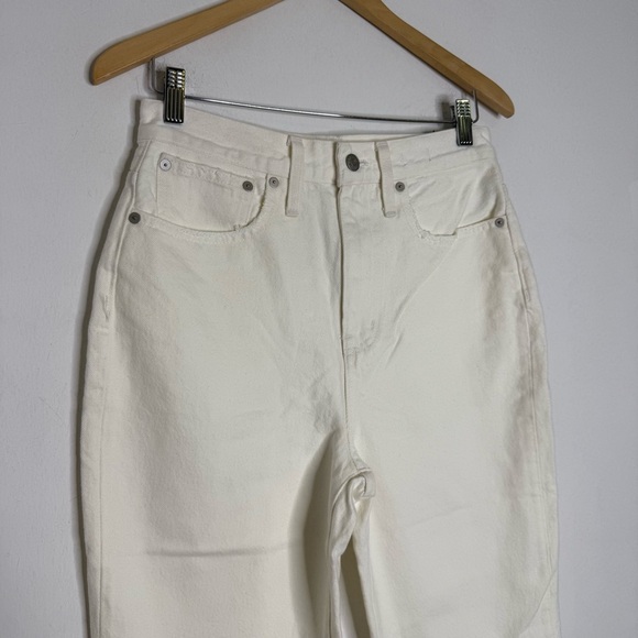Madewell The Momjean Ivory White Jeans High Rise Women’s Size 27 Tall NWT - Picture 8 of 9